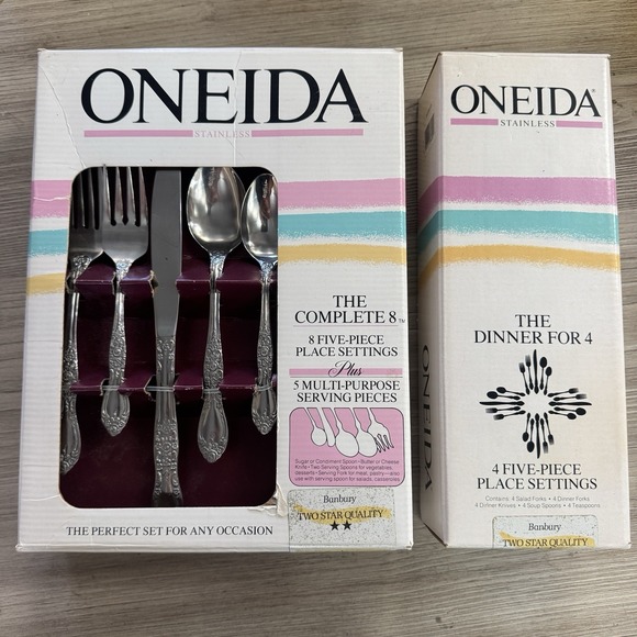 NEW oneida stainless flatware summer mist autumn glow 45 And 20 Piece Sets